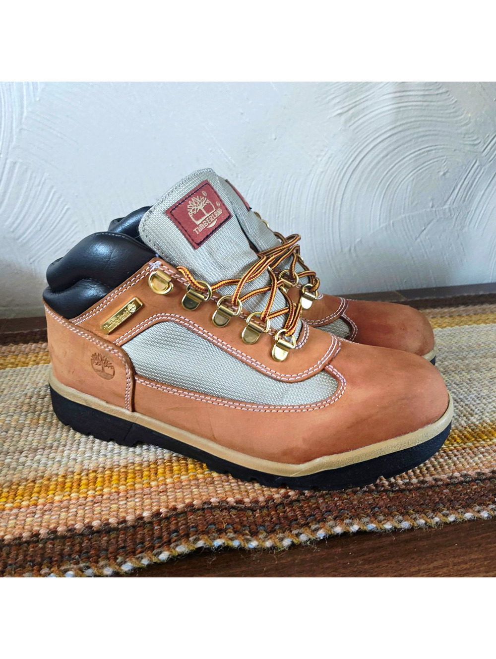 Timberland Brown Leather Lace-Up Ankle Hiking Boots Lug Sole US 5.5 M